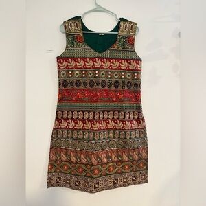 Embroidered embellished Multicolor Sleeveless kurti kurta kameez